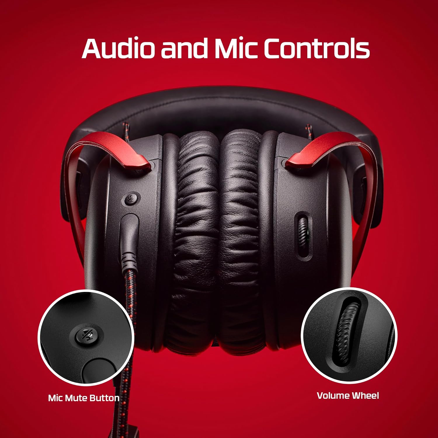 HyperX Cloud III onboard volume wheel and microphone mute button