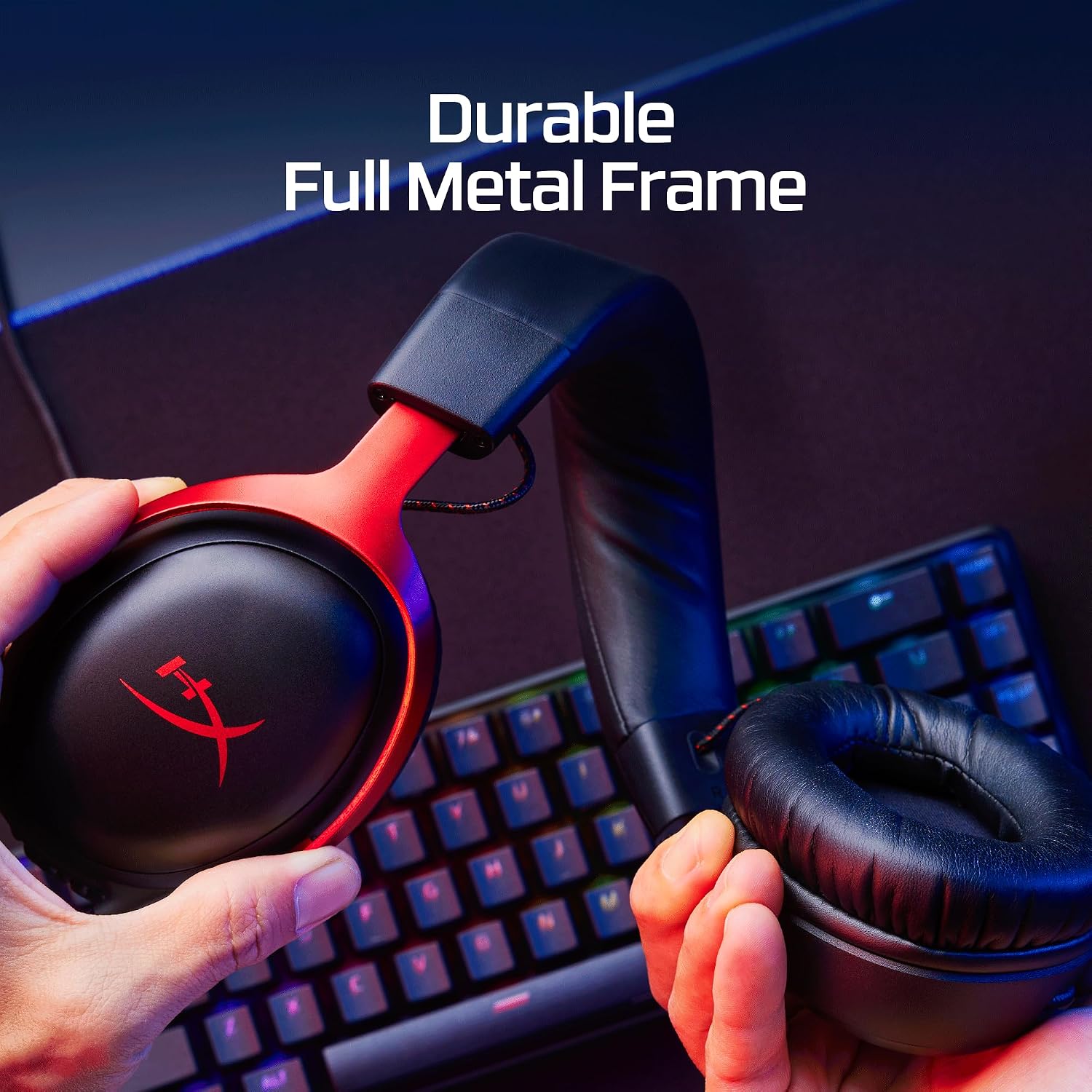 HyperX Cloud III durable metal frame gaming headset